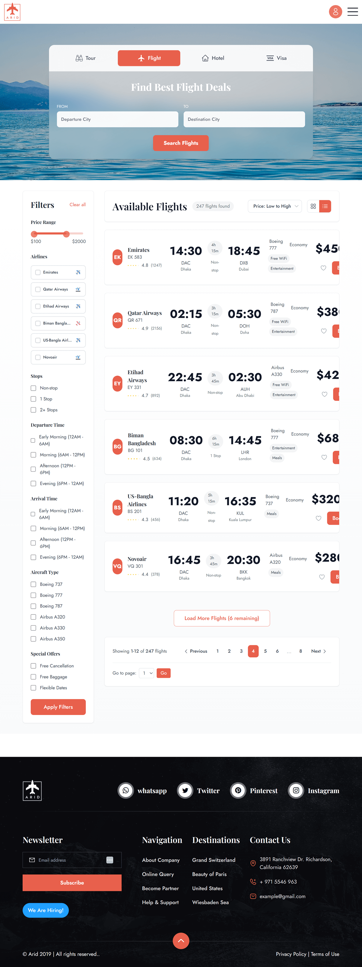 Arid - Travel & Tourism NextJs/Tailwind CSS Template